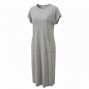 Lunya Cotton Midi Dress Cap Sleeve Striped Boxy Size Large XL White Black